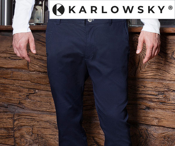 KARLOWSKY | Мъжки панталони с 5 джоба, среднощно сини