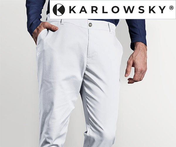 KARLOWSKY | Мъжки панталони с 5 джоба, бели