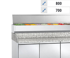 С хладилна витрина - капак от неръждаема стомана