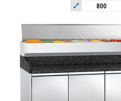 С хладилна витрина - капак от неръждаема стомана