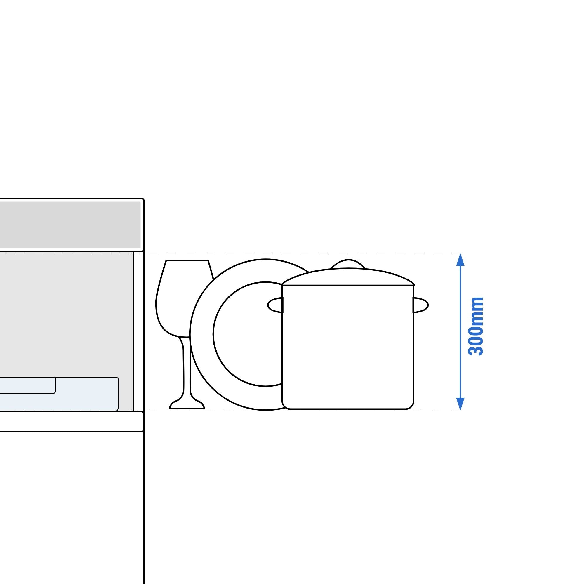 GSN300_dishwasher_dish_height_300_drawing