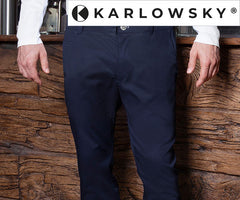 KARLOWSKY | Мъжки панталони с 5 джоба, среднощно сини