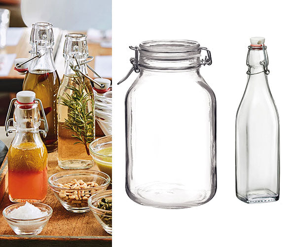 Стъклени контейнери и чаши