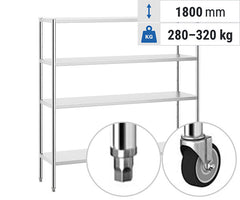 Стелажи от неръждаема стомана - с колелца или крачета