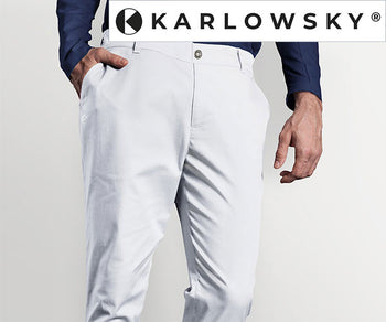 KARLOWSKY | Мъжки панталони с 5 джоба, бели