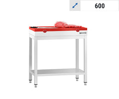 Работна маса с дъска за рязане червена - 600 дълбока
