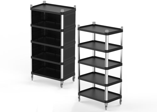 Стелажи с пластмасови рафтове