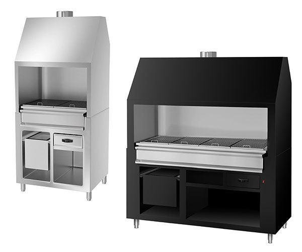 Скара на дървени въглища затворен