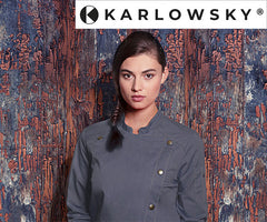 KARLOWSKY | Яке за готвачи от деним, винтидж черно