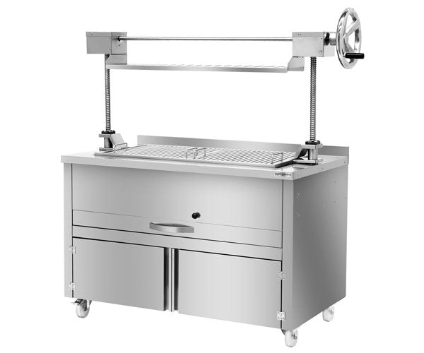 Скара на дървени въглища с асансьор