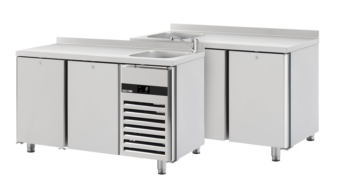 Охлаждащи маси с мивки за ръце