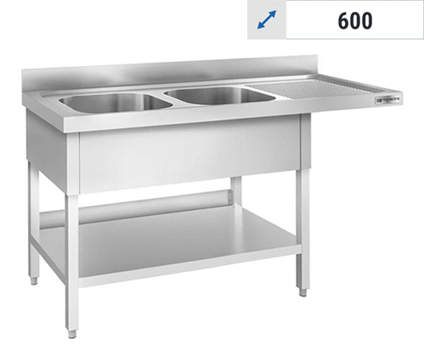 Маси за миялна машина 2 мивки - 600 дълбоки