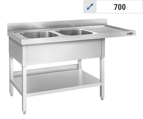 Маси за миялна машина 2 мивки - 700 дълбоки