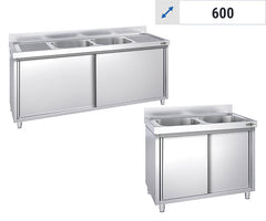 Шкафове за мивки - 2 мивки централно 600