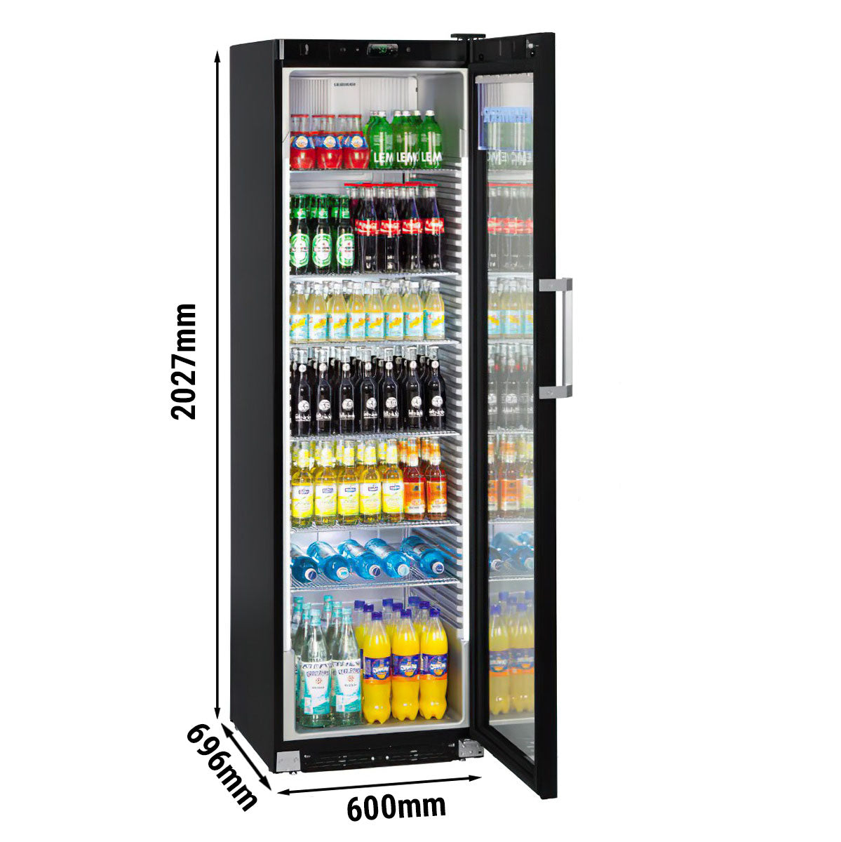 LIEBHERR хладилник за напитки с дисплей - 0,6 x 0,69 м - с 1 стъклена врата - 441 литра (бруто)