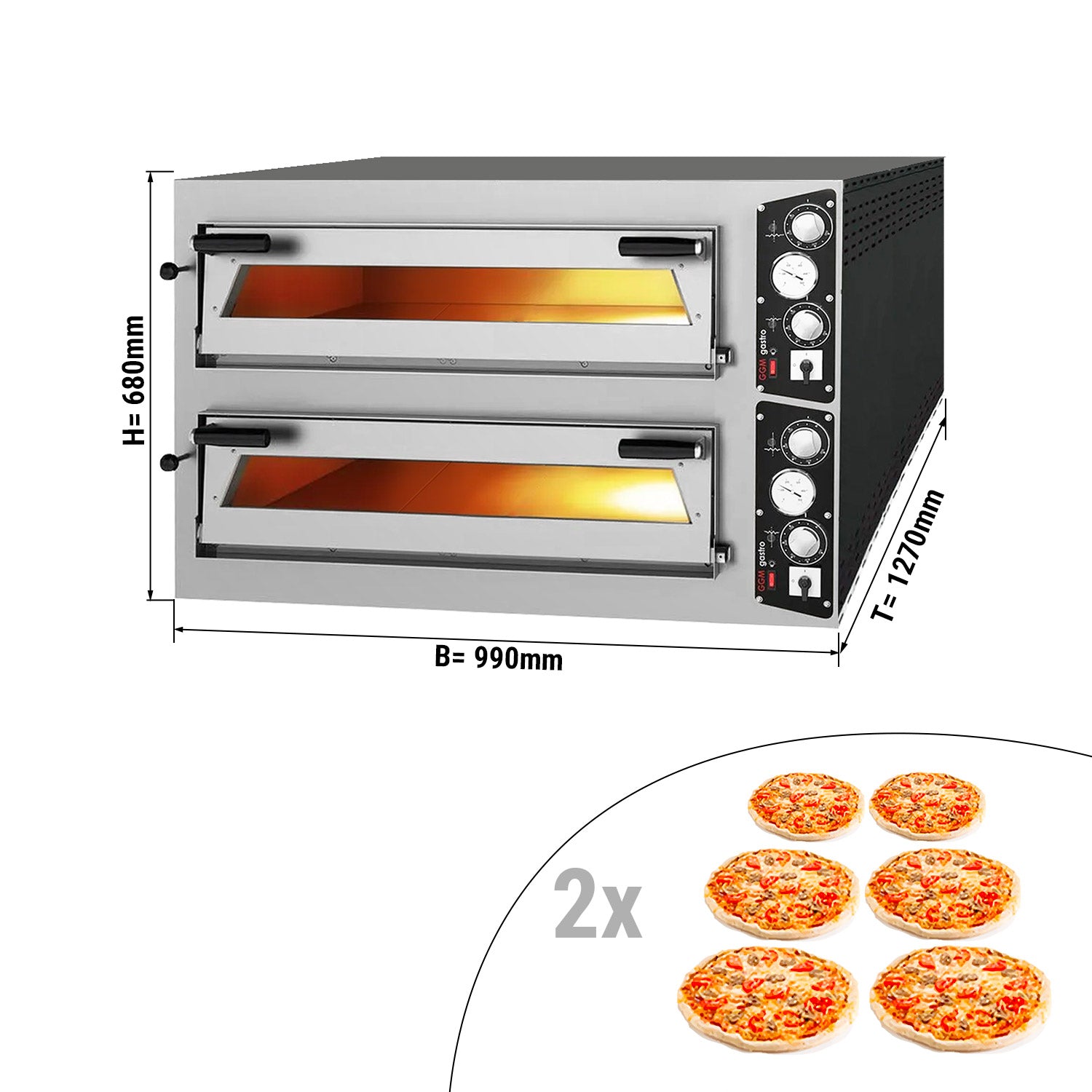Pizza oven 6+ 6x 35 cm (depth)
