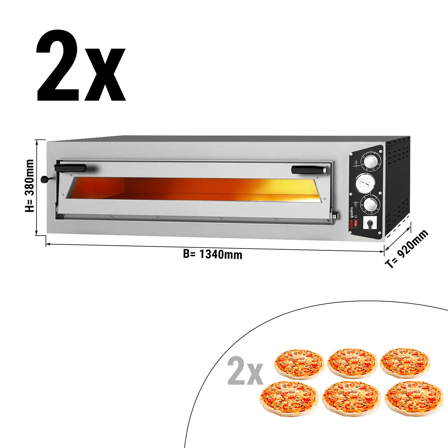 (2 pieces) Pizza oven 6 + 6x 35 cm - width