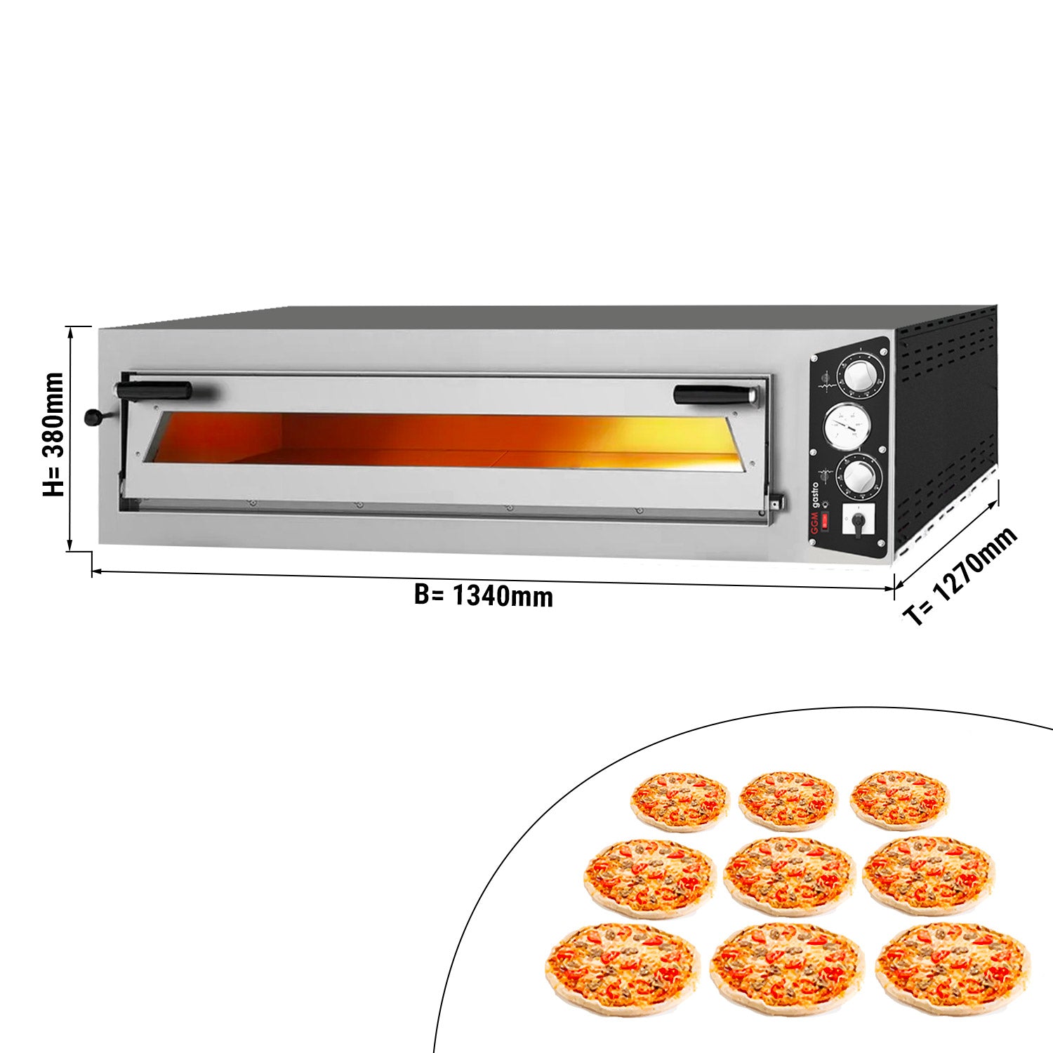 Pizza oven 9x 35 cm