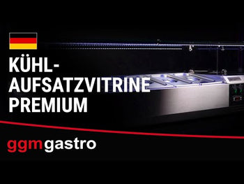 Настолна хладилна витрина PREMIUM - 1500x335x460mm - 7x GN 1/4 - с LED осветление - с право стъкло