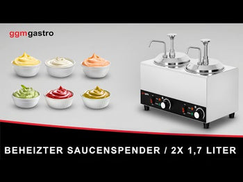 Професионален Отопляем диспенсър за сосове - 1.2kW - 2x2L - вкл. 2 вложки
