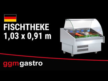 Хладилна витрина за риба - 1500x880mm - извито предно стъкло - LED осветление