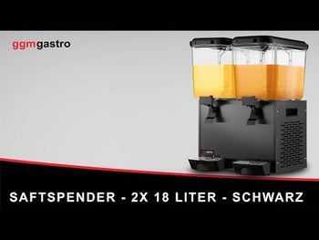 Диспенсър за напитки - 2x 18 литра - 600W - Неръждаема стомана/ABS, черно