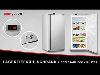 Професионален Витринен фризер от неръждаема стомана (INOX) ECO - 293l - с 1 стъклена врата и 5 рафта
