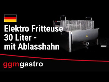 Електрически фритюрник - 20,4l - 5kW - Ръчно управление - с кран за източване