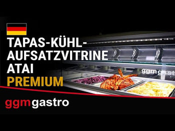 Хладилна витрина за тапас PREMIUM PLUS - 1620x412x330mm - 6x GN 1/3 - с извито стъкло