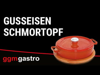 Тенджера за задушаване - чугун - 2.56l - Ø 200mm - Височина:115mm - оранжева