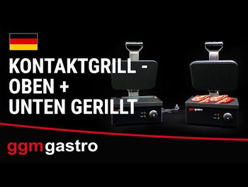 Професионален контактен грил - 2,2kW - плочи: оребрени горна и долна - повърхност на скара: 350x330mm - Panini преса / панини грил