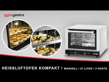 Компактна конвекционна фурна електрическа - Механично управление - 3x 349x282mm - 21l - Неръждаема стомана