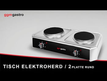 Настолен електрически котлон - 4kW - 2 чугунени плочи Ø225 - цифрово управление