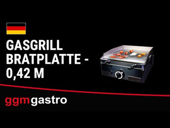 Професионална Газова плоча за печене (fry-top) - 3.1kW - Гладка - Площ за готвене: 383x395mm