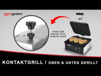 Професионален контактен грил - 2,2kW - плочи: оребрени горна и долна - повърхност на скара: 350x330mm - Panini преса / панини грил