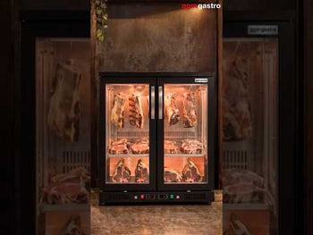 Dry Aging Шкаф за зреене на месо - 920x550x910mm - с 2 стъклени врати - Черно