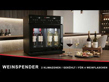Диспенсър за вино - Професионален - 2 температурни зони - за темпериране - до 4 бутилки