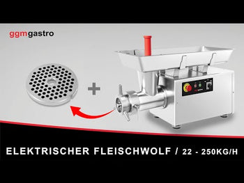 Професионална електрическа месомелачка 22 - 250кг/ч - 1,5kW - Решетка 4mm
