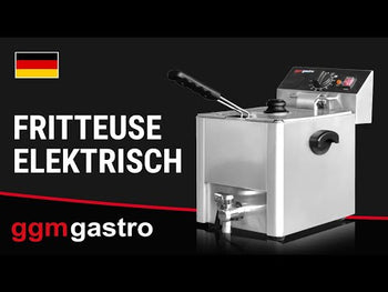 Двоен електрически фритюрник - 8+8l - 6,5kW - Ръчно управление - с кран за източване